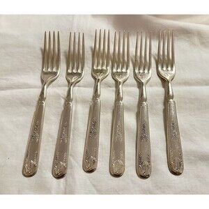 Vintage Silverplated Dinner Forks – Set of 6 – Early–Mid 1900s